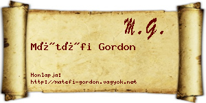 Mátéfi Gordon névjegykártya